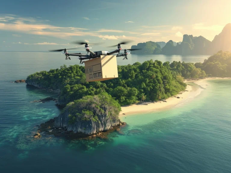 Autonomous Drone Deliveries Over Remote Islands